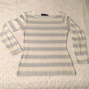 Ivory and Silver striped Limited long sleeve top.